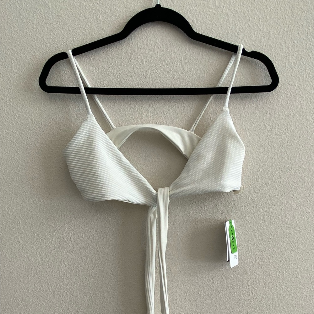 L* Space Chloe Top ribbed bikini top in Cream size S new with tag
